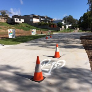 Bicycle lane road markings and signage
