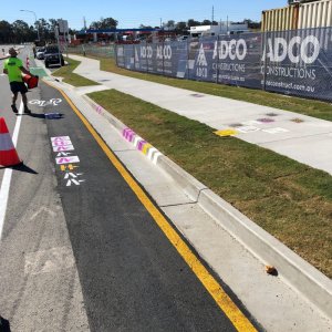 Bike lane and other road line markings