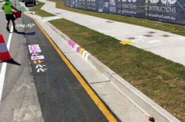 Bike lane and other road line markings