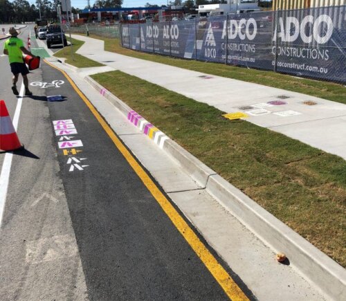 Bike lane and other road line markings