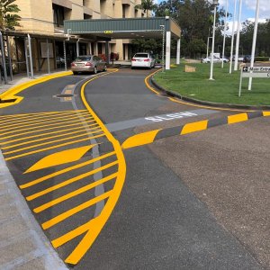 car drop off line markings