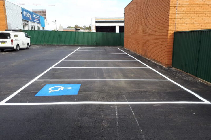 Car Parking Lines with elderly parking logo