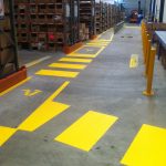 Crossing and line marking for pedestrian