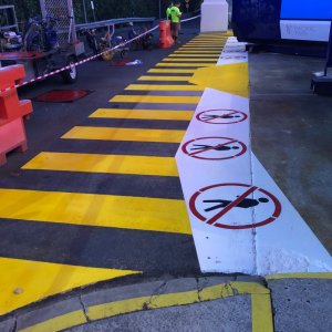 Exclusion zones and safety lines