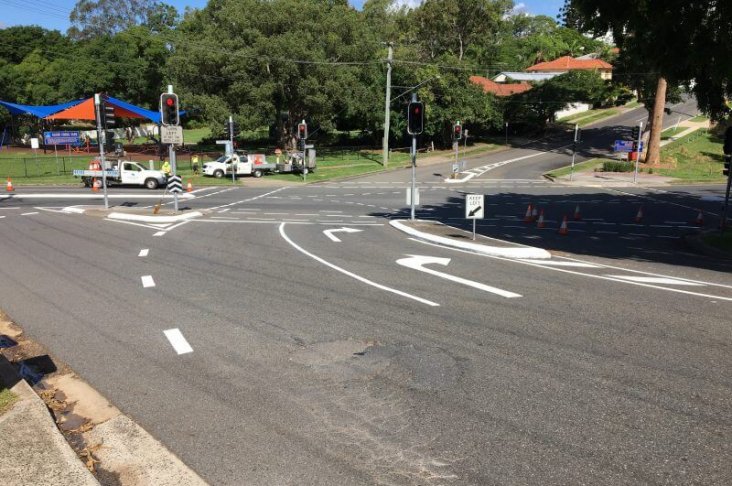 Line arrow road markings
