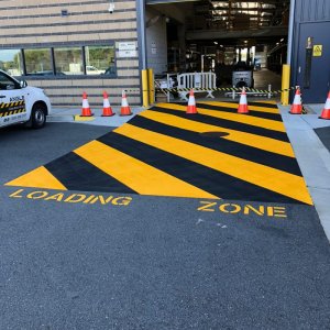 Marking lines for loading zone