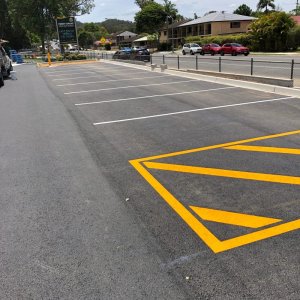 Parking area road marking lines