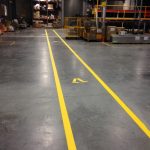 Pedestrian walkway line marks