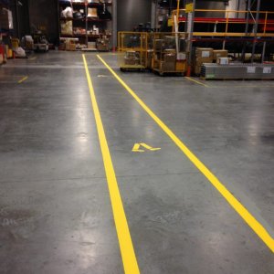Pedestrian walkway line marks