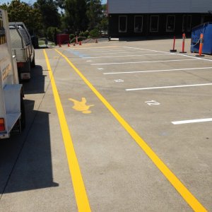 Pedestrian walkways in Parking bay