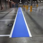 Car Park Line Marking Blue Walkway Car Park Line Marking Blue Walkway