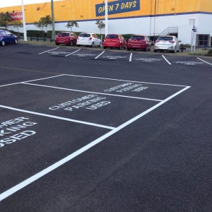 Standard Stenciled Car park line markings