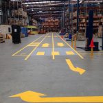 Traffic flow lines and arrows line marks