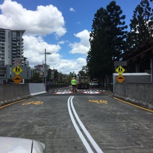 Professional line marking on a road, ensuring clear lane guidance and enhanced road safety with durable, high-performance markings