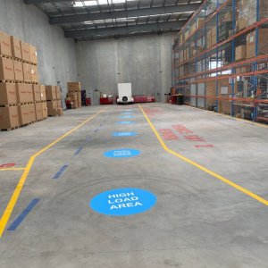 Warehouse line marking for safety