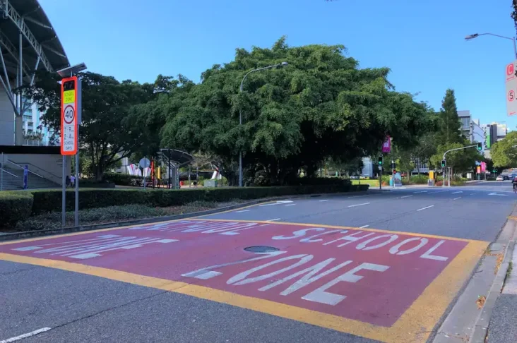 School Zone Road Line Markings